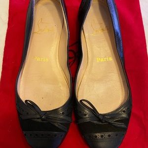 Suede and leather Christian Louboutin flats